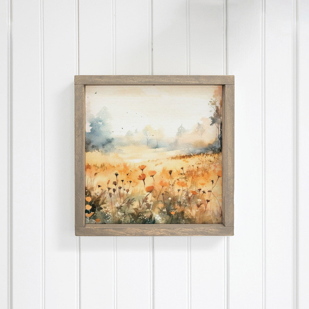 Watercolor Flower Field Wall Art