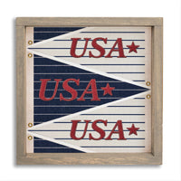 USA Navy Striped Star Banner Wall Art