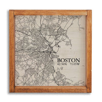 Boston Neutral City Map Wall Art