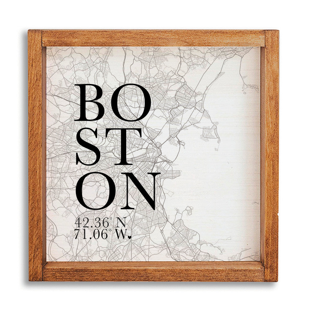Boston City Grid Wall Art