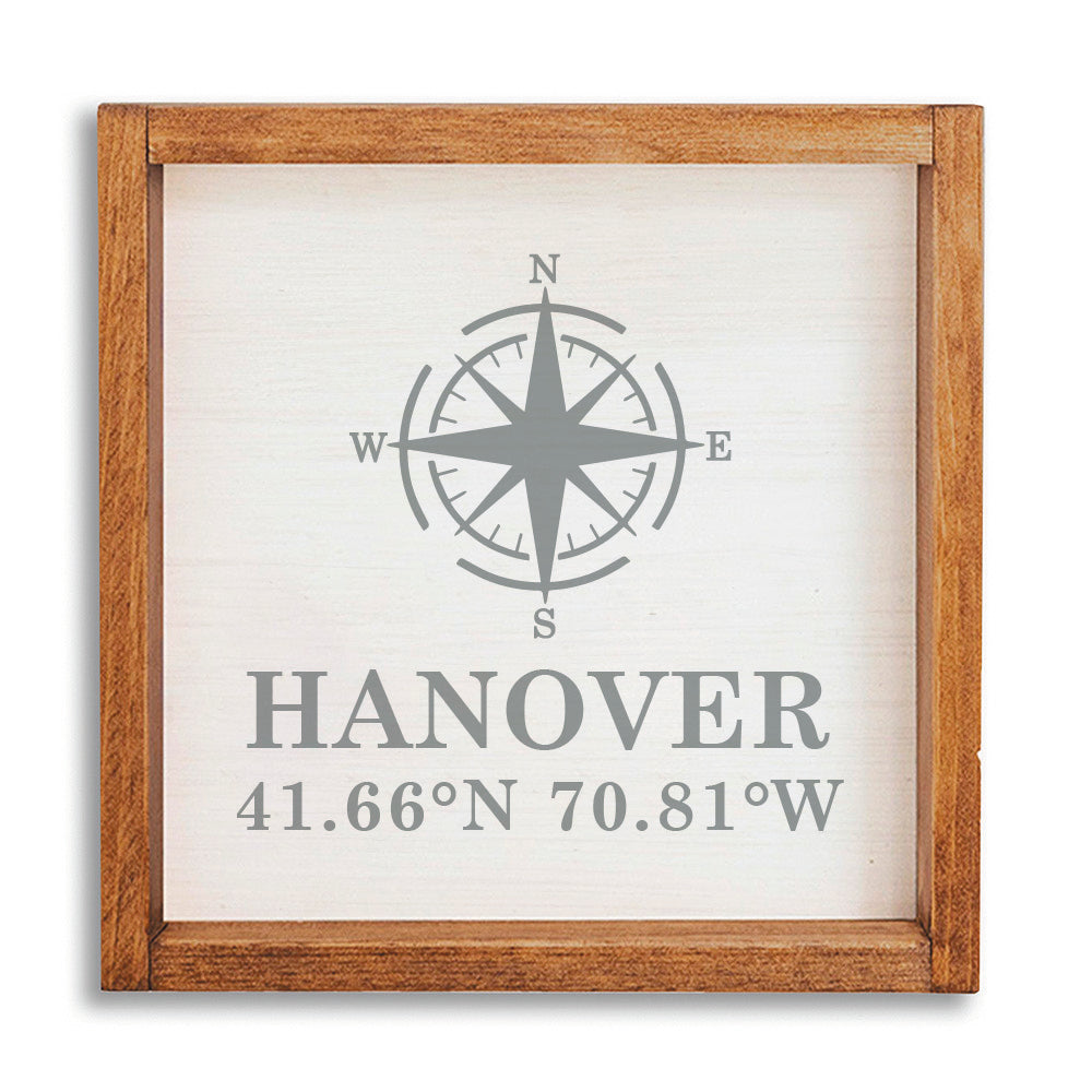 Compass Coordinates Personalized Wall Art