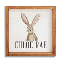 Floral Bunny 12" x 12" Personalized Wall Art