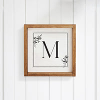 Classic Floral Initial Personalized Wall Art