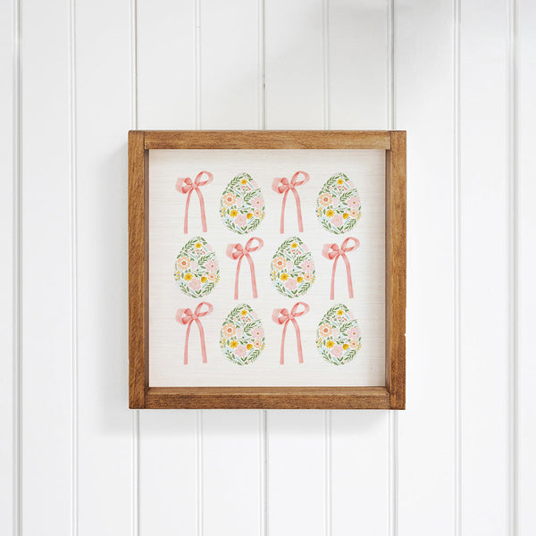 Vintage Easter Eggs Bows Wall Art