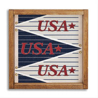 USA Navy Striped Star Banner Wall Art