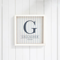 Initial Striped Personalized Wall Art