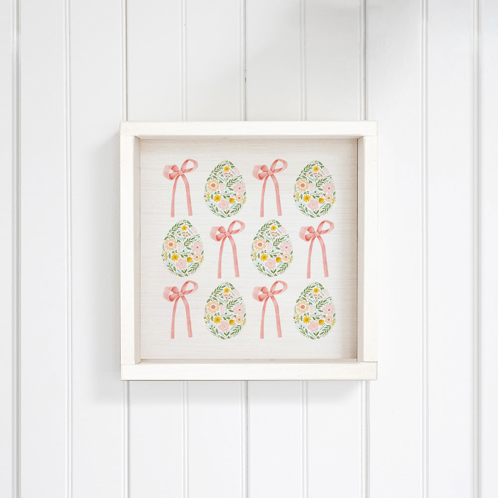 Vintage Easter Eggs Bows Wall Art