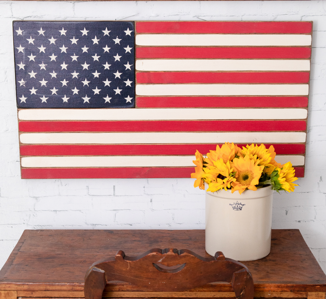 Classic Wooden American Flag