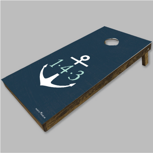 Navy/Seaglass 143 Anchor Cornhole Game Set