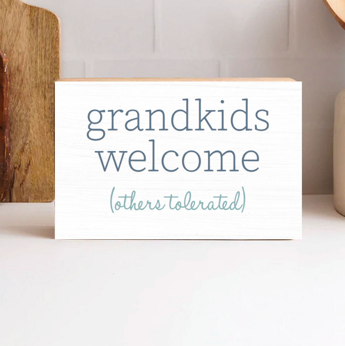 Grandkids Welcome XL Block Sign