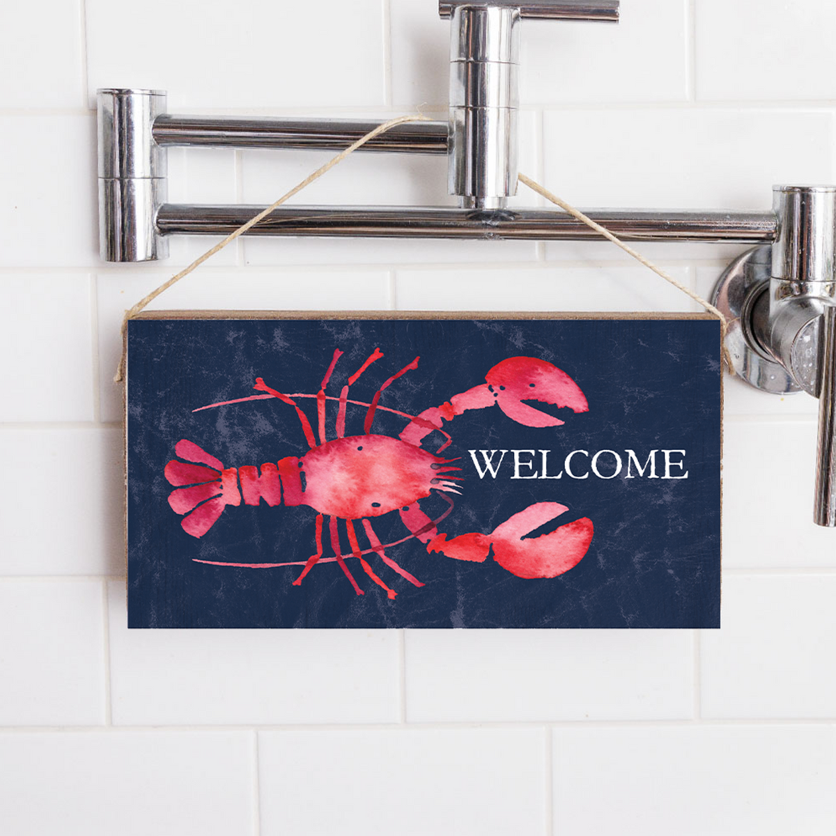 Navy Lobster Twine Sign