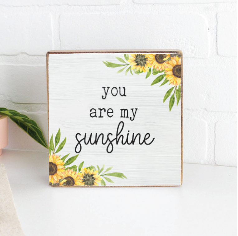 Sunflower Sunshine Square Block Sign