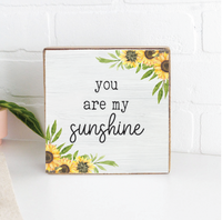 Sunflower Sunshine Square Block Sign
