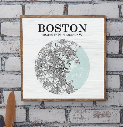 Boston Map Art Wall Art
