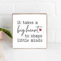 Big Heart Square Block Sign