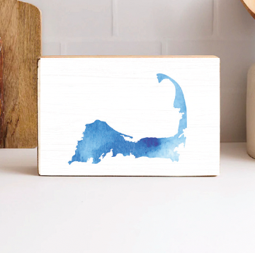 Watercolor Cape Silo Wood Block
