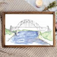 Watercolor Bridge Serving Tray