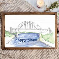 Watercolor Bridge Personalized Serving Tray