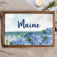 Hydrangea Dreams Personalized Wooden Serving Tray