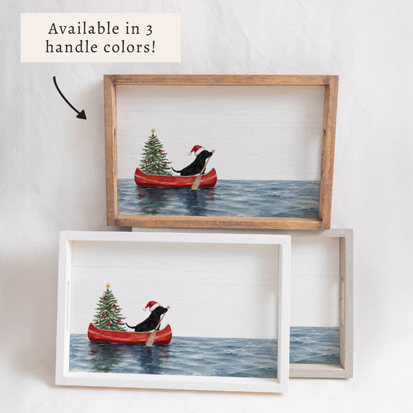 Christmas Dog Canoe Serving Tray