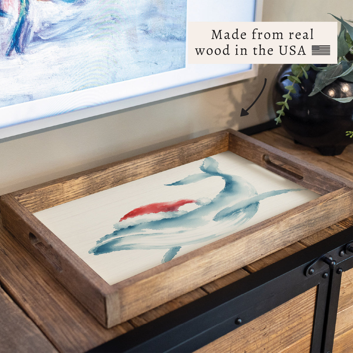 Holiday Whale Serving Tray