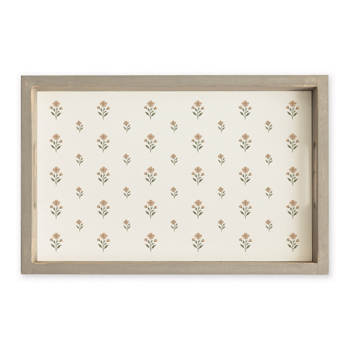 Floral Block Print Serving Tray