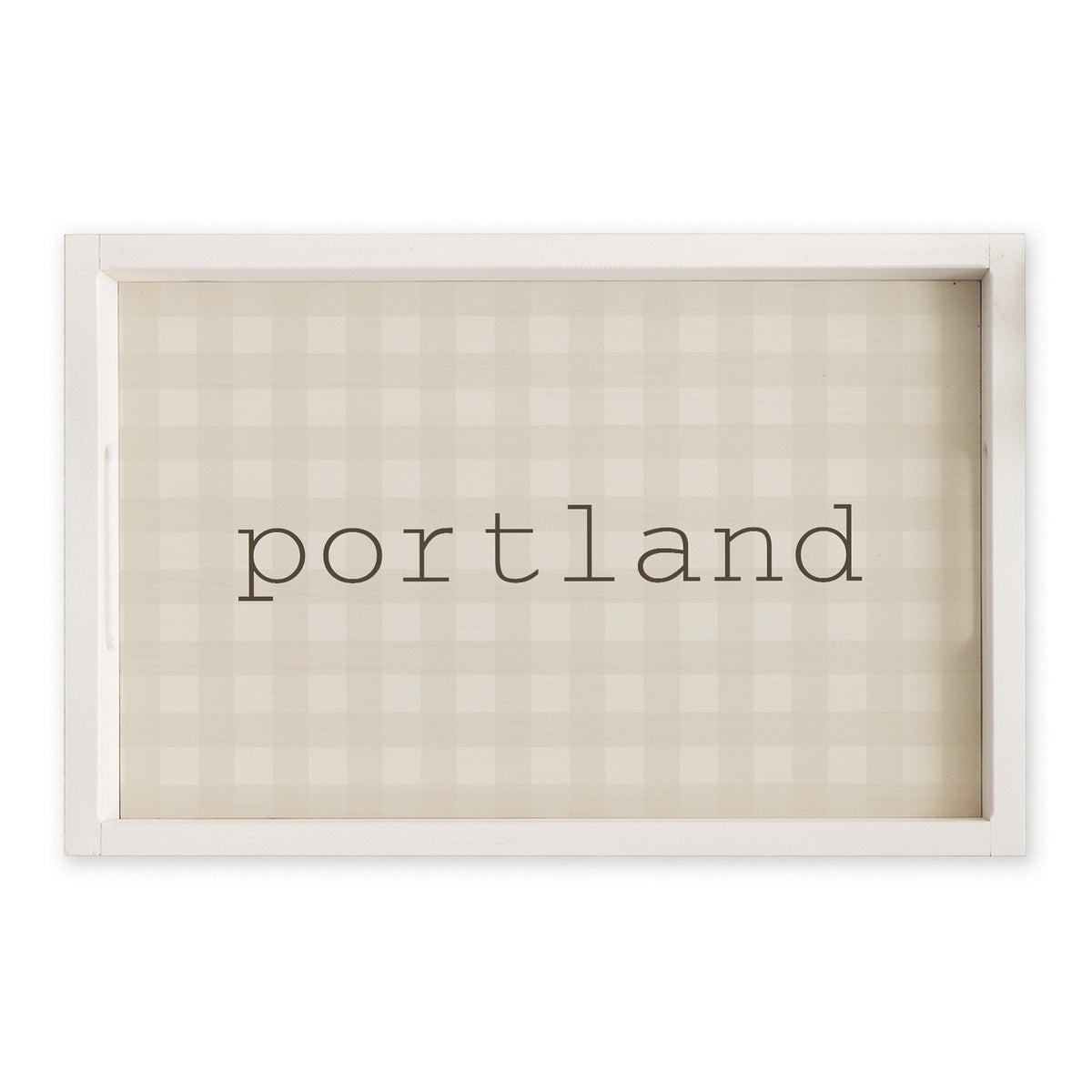 Brown Gingham Personalized Serving Tray