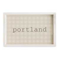 Brown Gingham Personalized Serving Tray