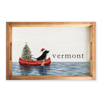 Christmas Dog Canoe Personalized Serving Tray