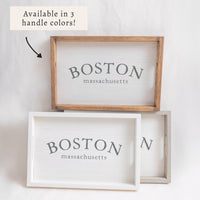 Two Lined Serif Personalized Serving Tray