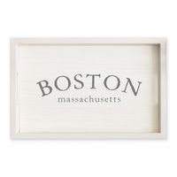 Two Lined Serif Personalized Serving Tray