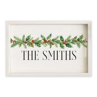 Holiday Greenery Personalized Serving Tray