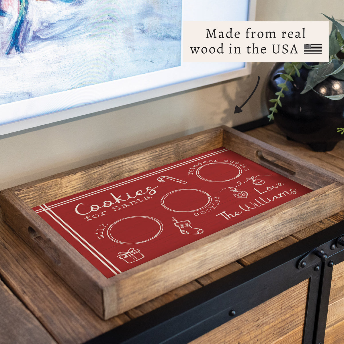 Cookies For Santa Personalized Serving Tray