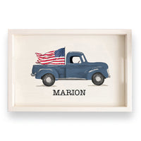 American Flag Truck Personalized Serving Tray