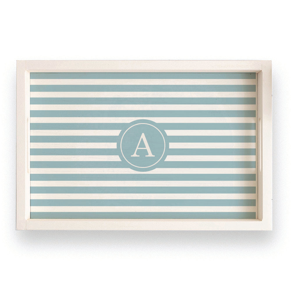 Initial Stripes Personalized Serving Tray