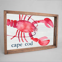 Lobster Watercolor Personalized Serving Tray