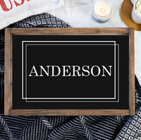 Classic Black Personalized Serving Tray