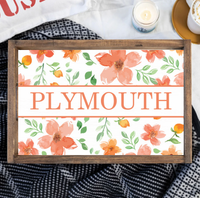 Floral Personalized Serving Tray