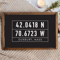 Black Coordinates Personalized Serving Tray