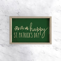 Green St Patrick's Day Wooden Serving Tray