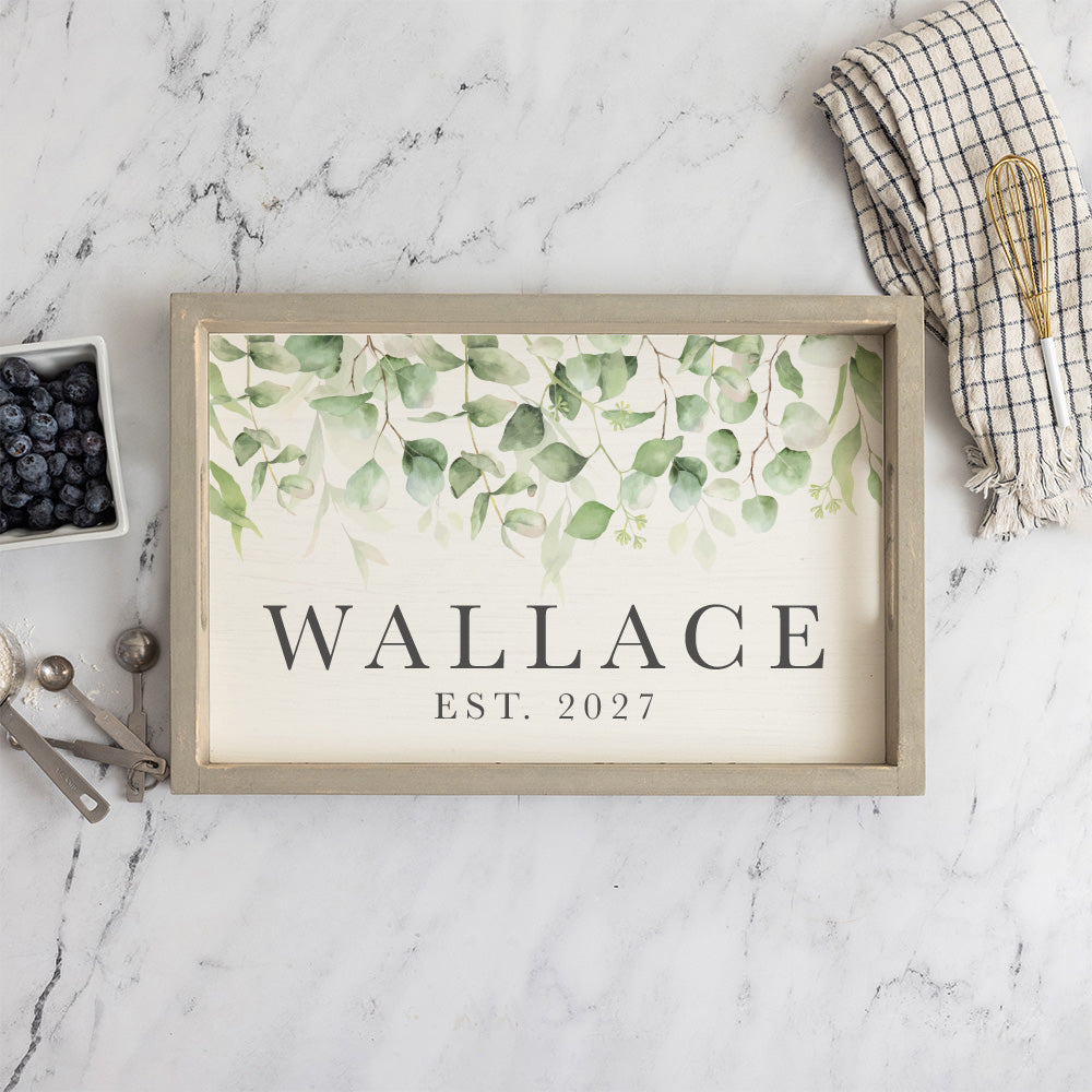 Eucalyptus Personalized Serving Tray