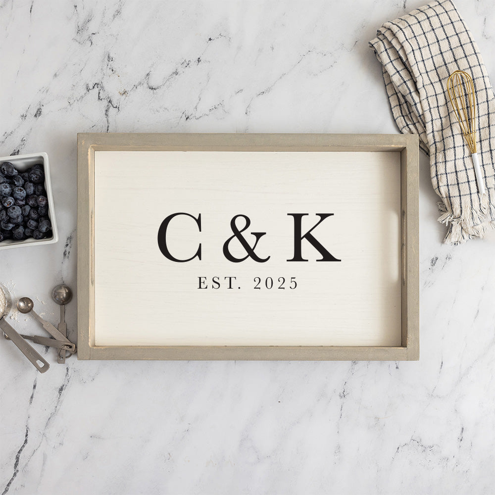Initials Established Personalized Serving Tray