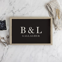 Initials Established Classic Black Personalized Serving Tray
