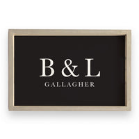 Initials Established Classic Black Personalized Serving Tray
