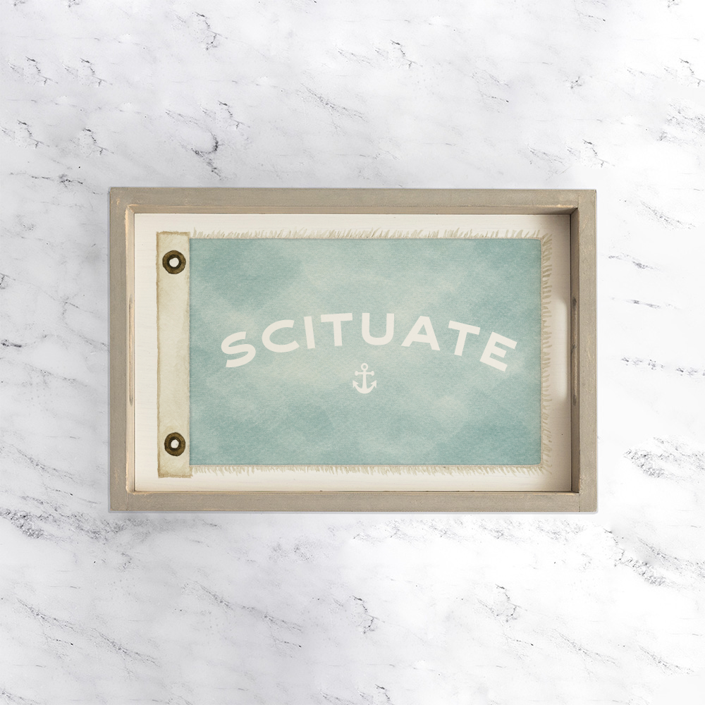 Vintage Flag Anchor Personalized Serving Tray