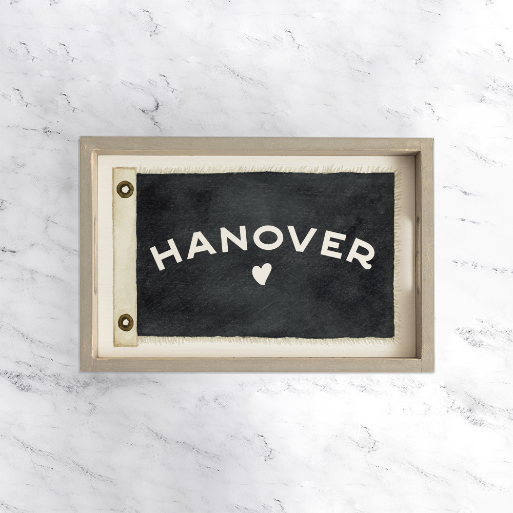 Heart Vintage Flag Personalized Serving Tray