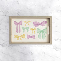 Mardi Gras Bows Wooden Serving Tray