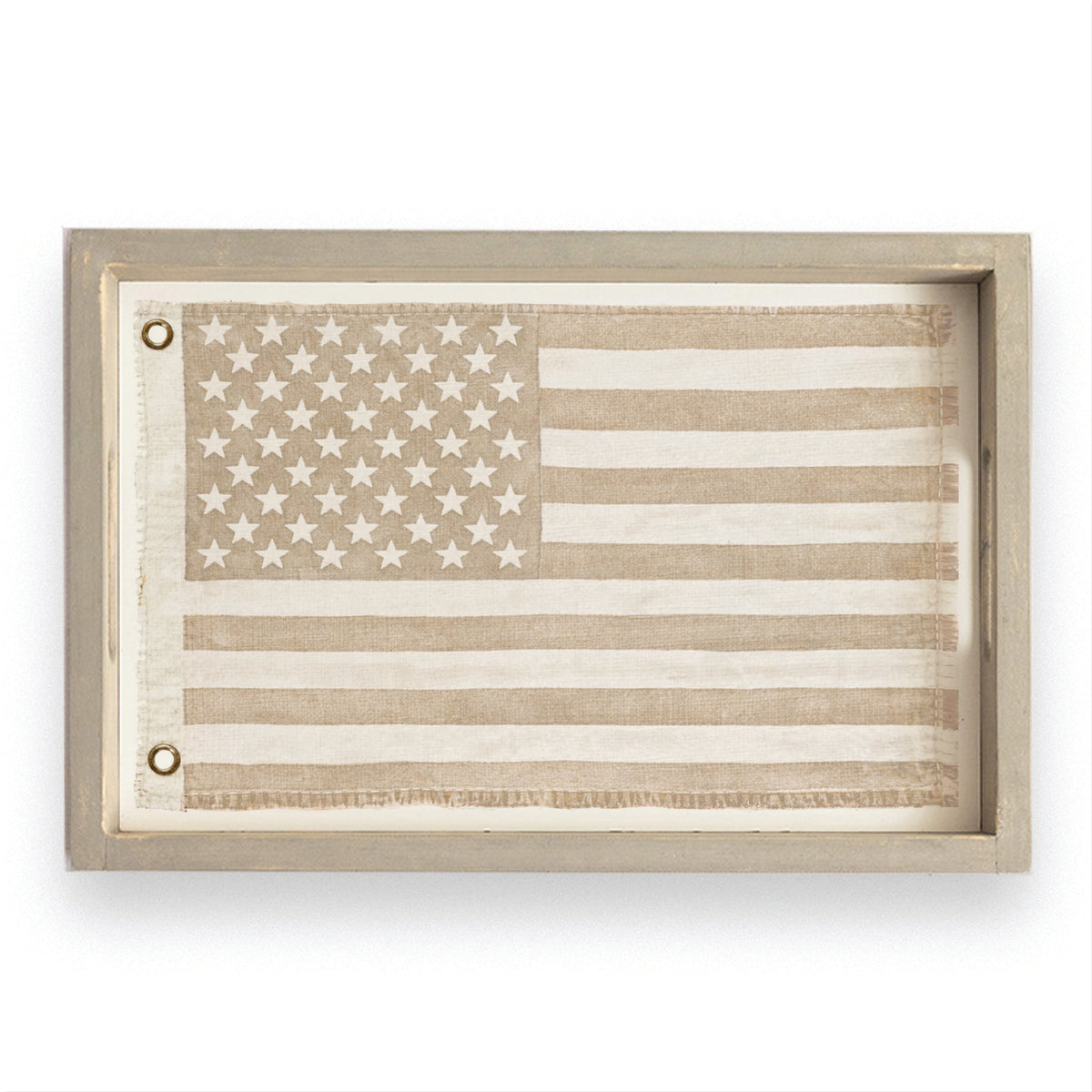 American Vintage Flag Whitewash Serving Tray