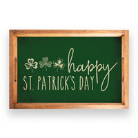 Green St Patrick's Day Wooden Serving Tray