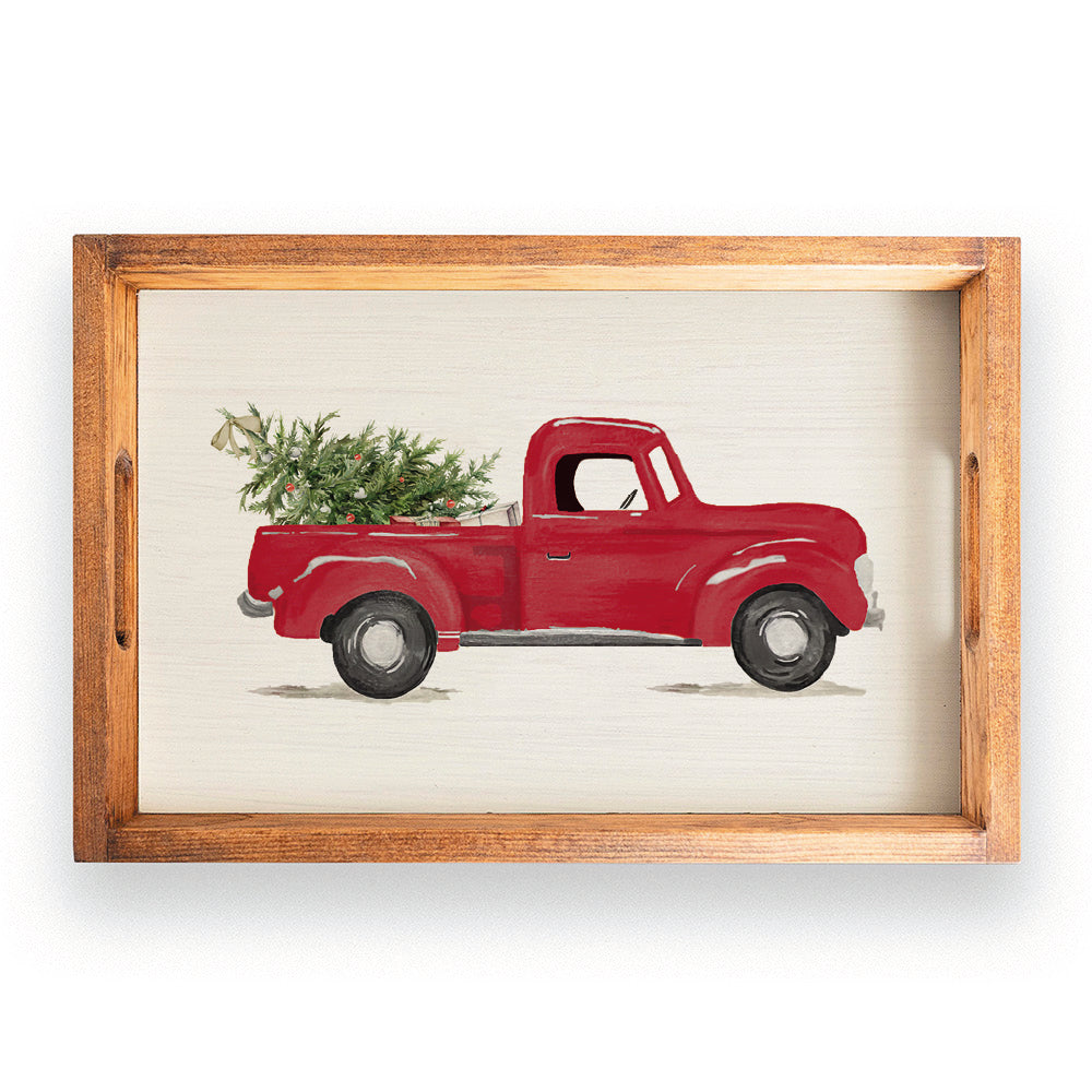 Christmas Tree Truck Serving Tray